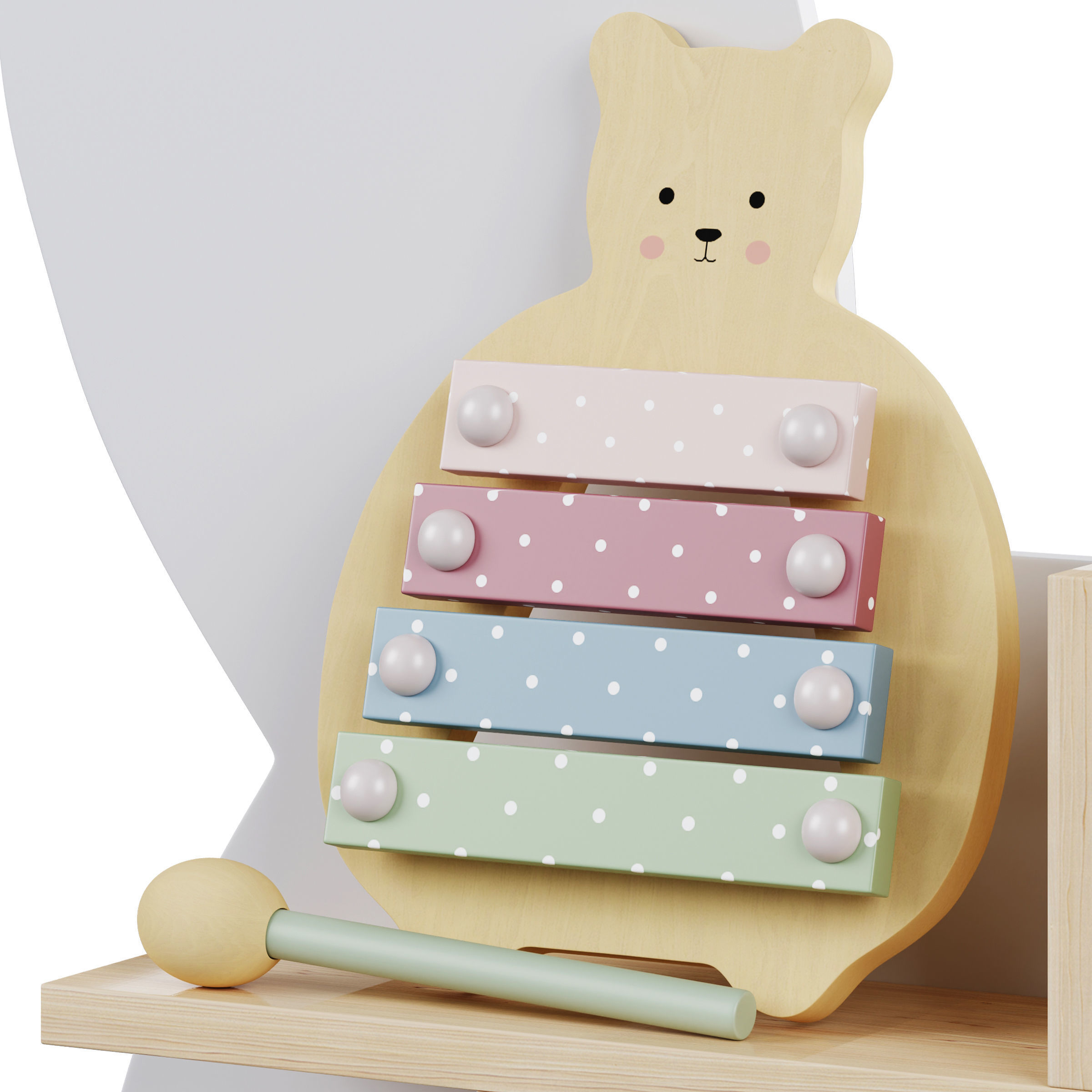 Shelf bunny and elephant with kids decor by jabadabado 3D model_3