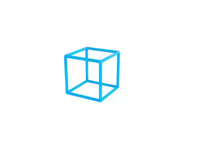 Cartoon Wire Cube 3D model