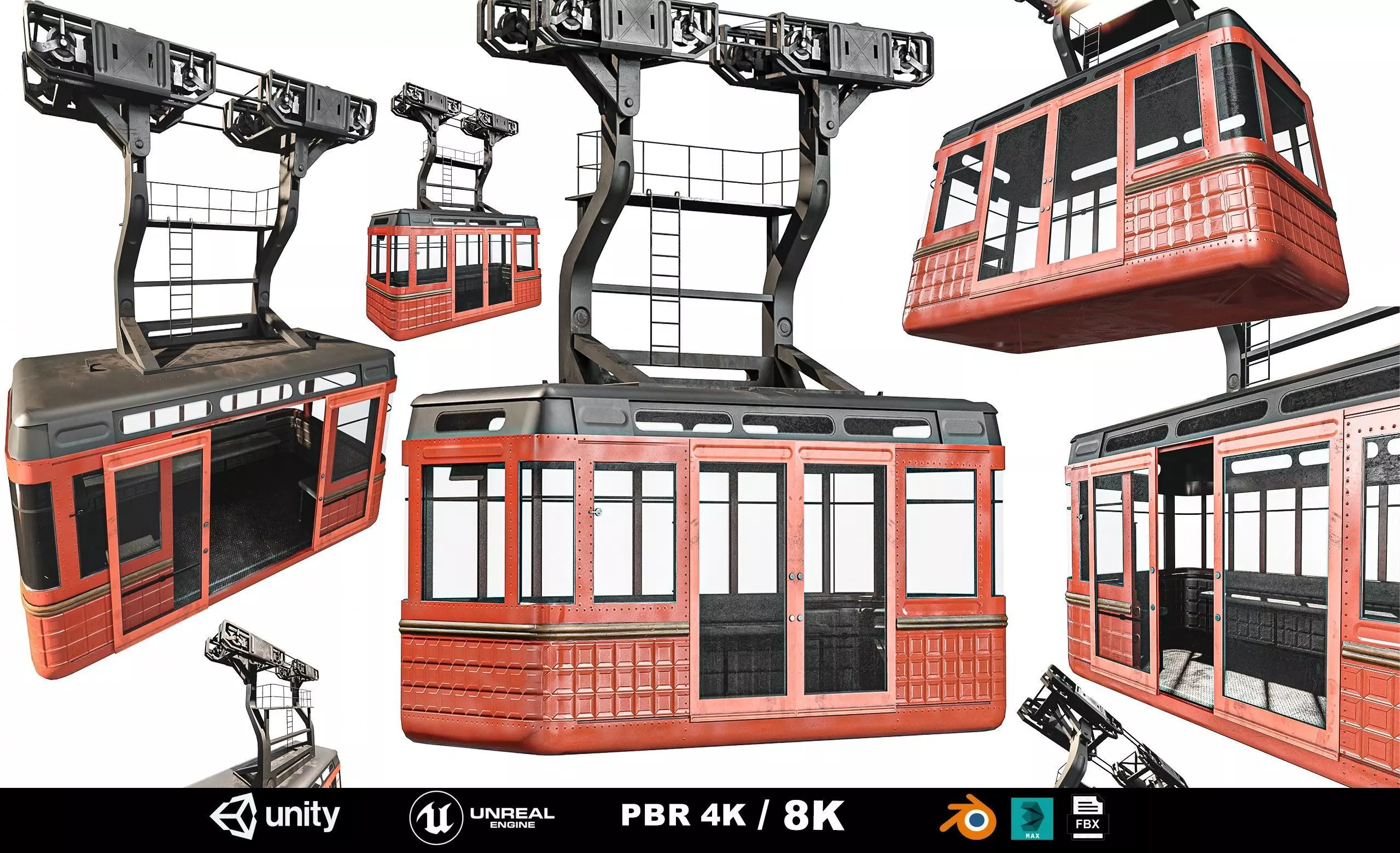 3D model Cable Car VR / AR / low-poly | CGTrader