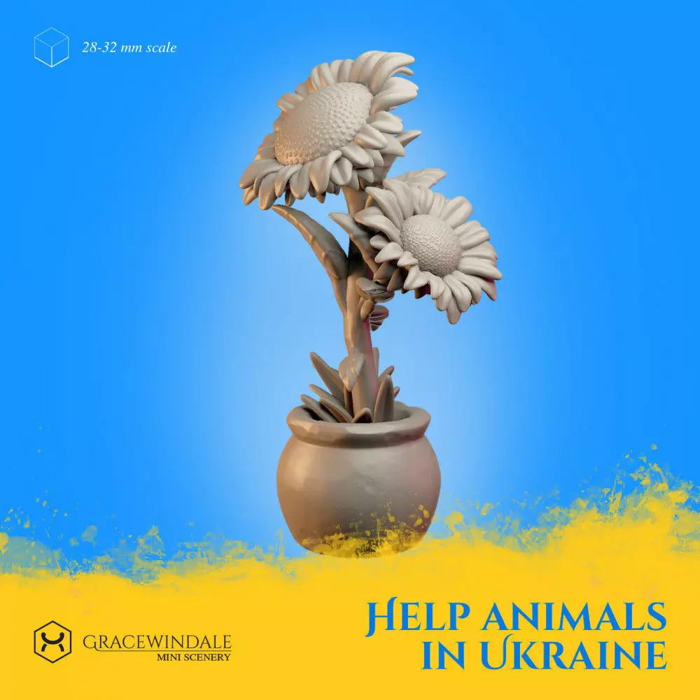 Sunflower of Hope 3D print model_0