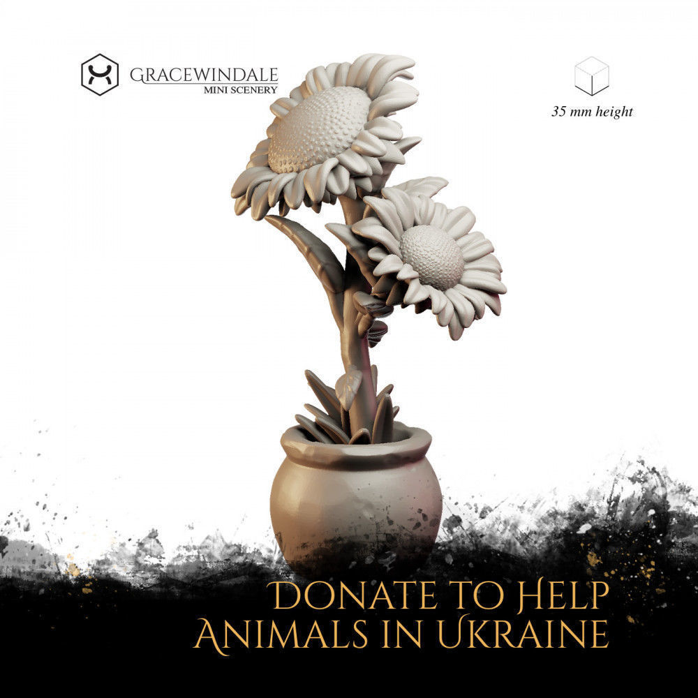 Sunflower of Hope 3D print model_3