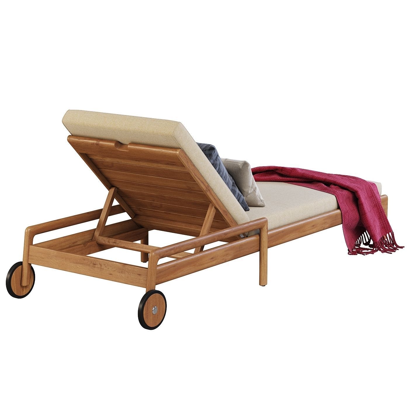 Teak Jack Sun lounger By Ethnicraft 3D model_1