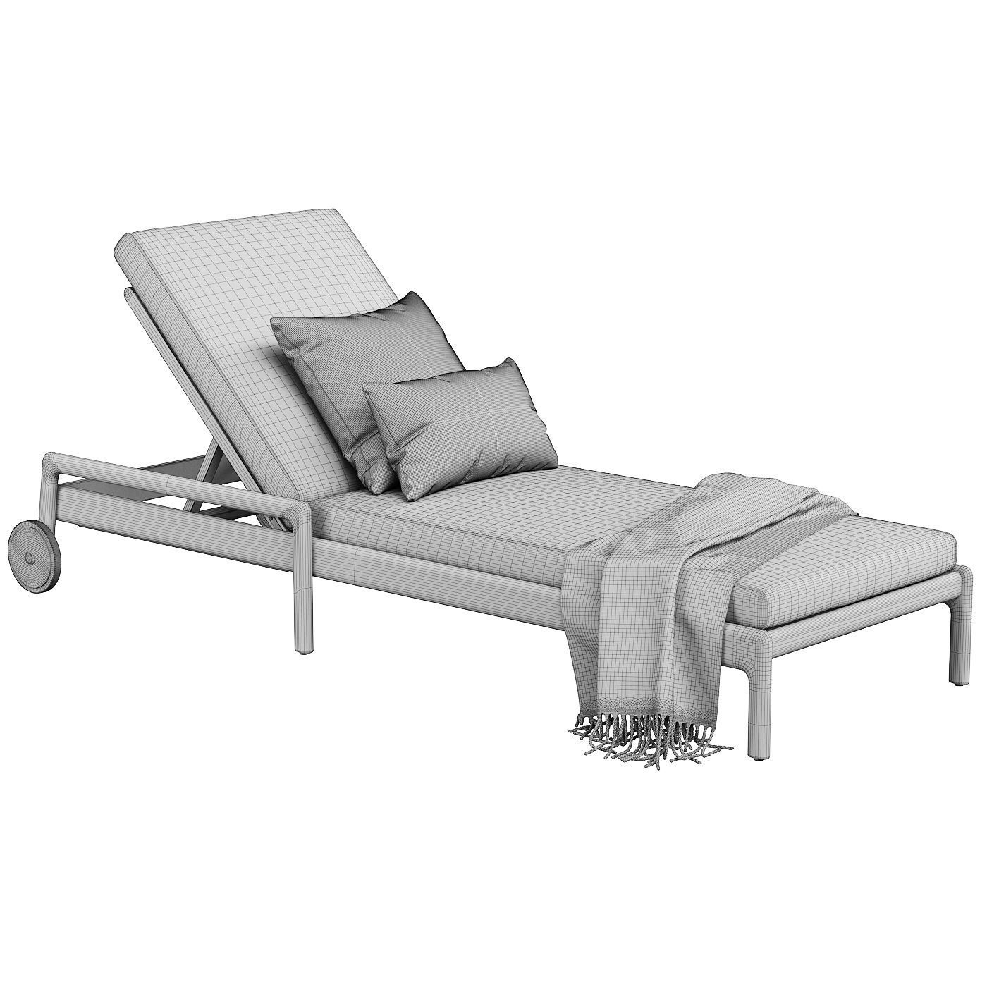 Teak Jack Sun lounger By Ethnicraft 3D model_5