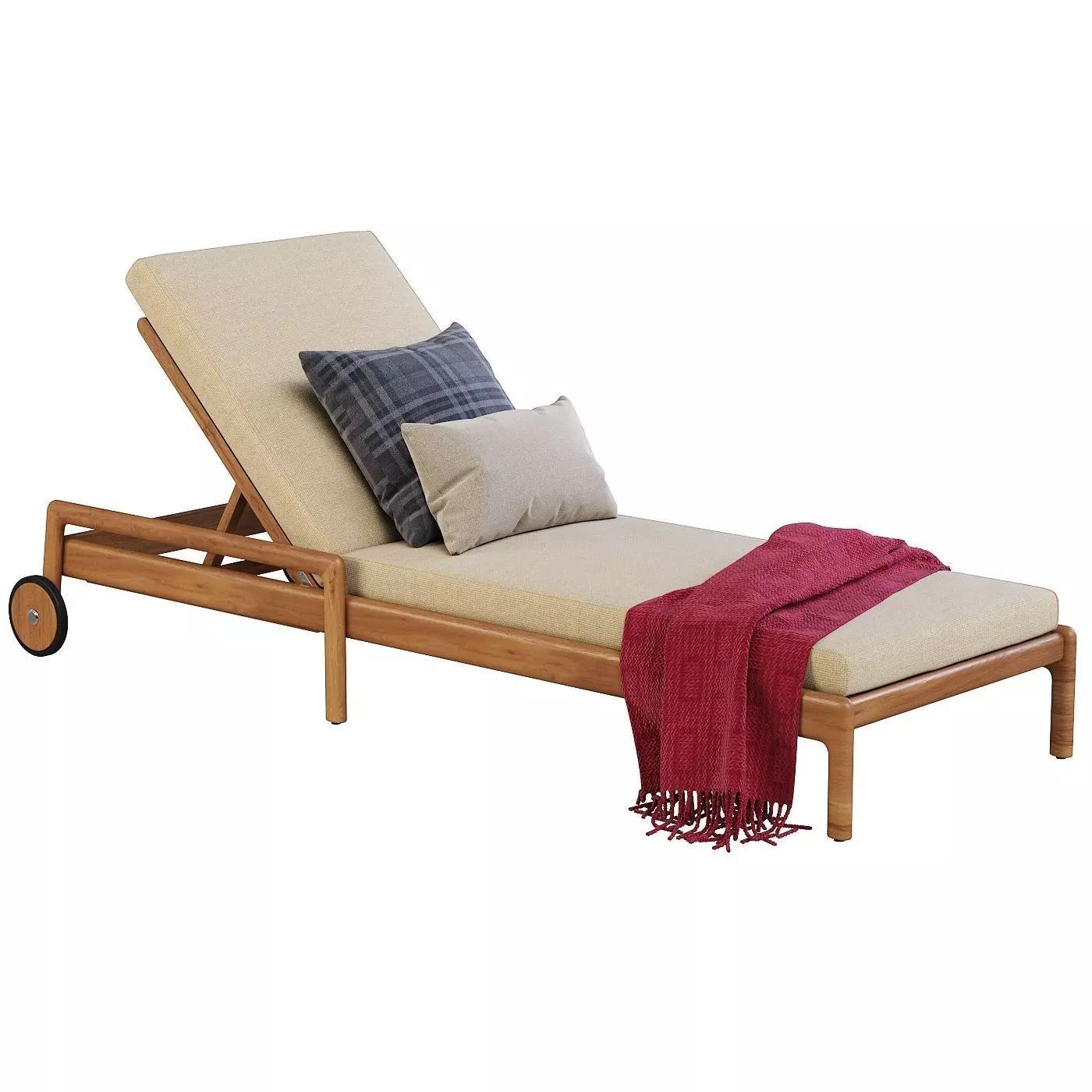 Teak Jack Sun lounger By Ethnicraft 3D model_0