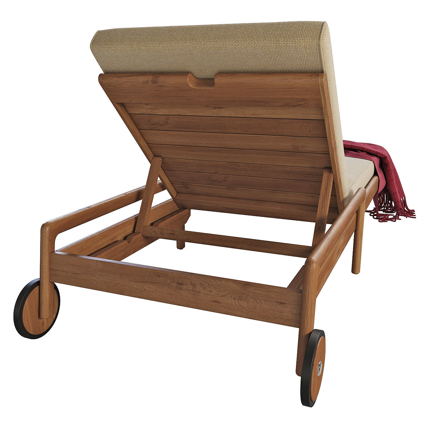 Teak Jack Sun lounger By Ethnicraft 3D model_3