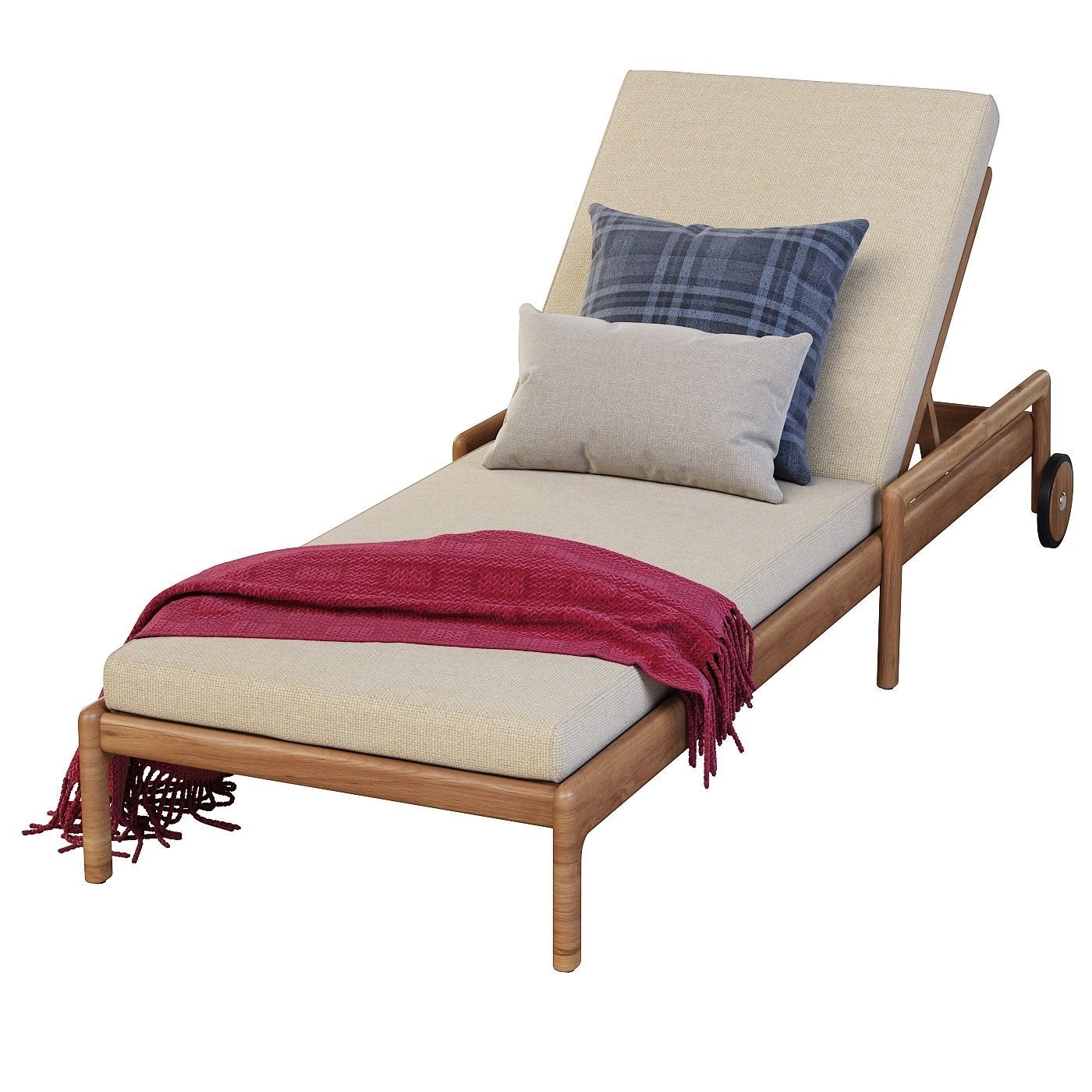 Teak Jack Sun lounger By Ethnicraft 3D model_2