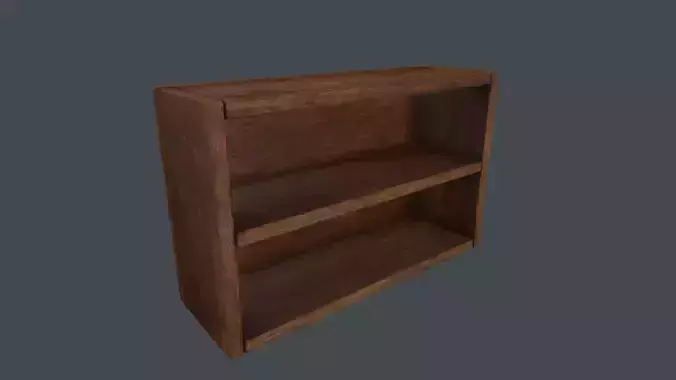 Wooden Bookshelf 3D Model