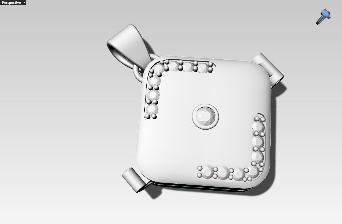 Diamant Locket for two pictures 3D print model_4