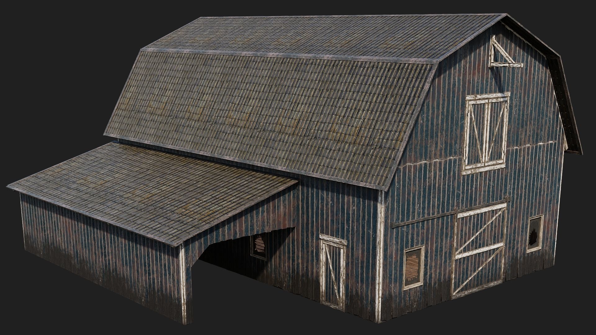 41-42-43-44 - Farm Buildings 4K PBR GameReady Low-poly 3D model_30