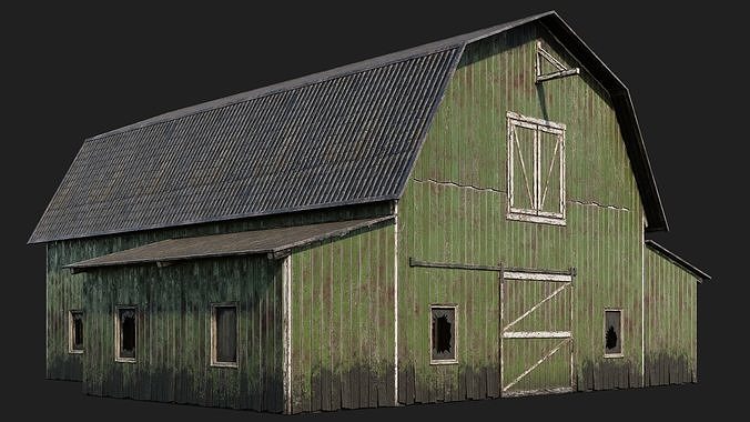 41-42-43-44 - Farm Buildings 4K PBR GameReady Low-poly 3D model 3