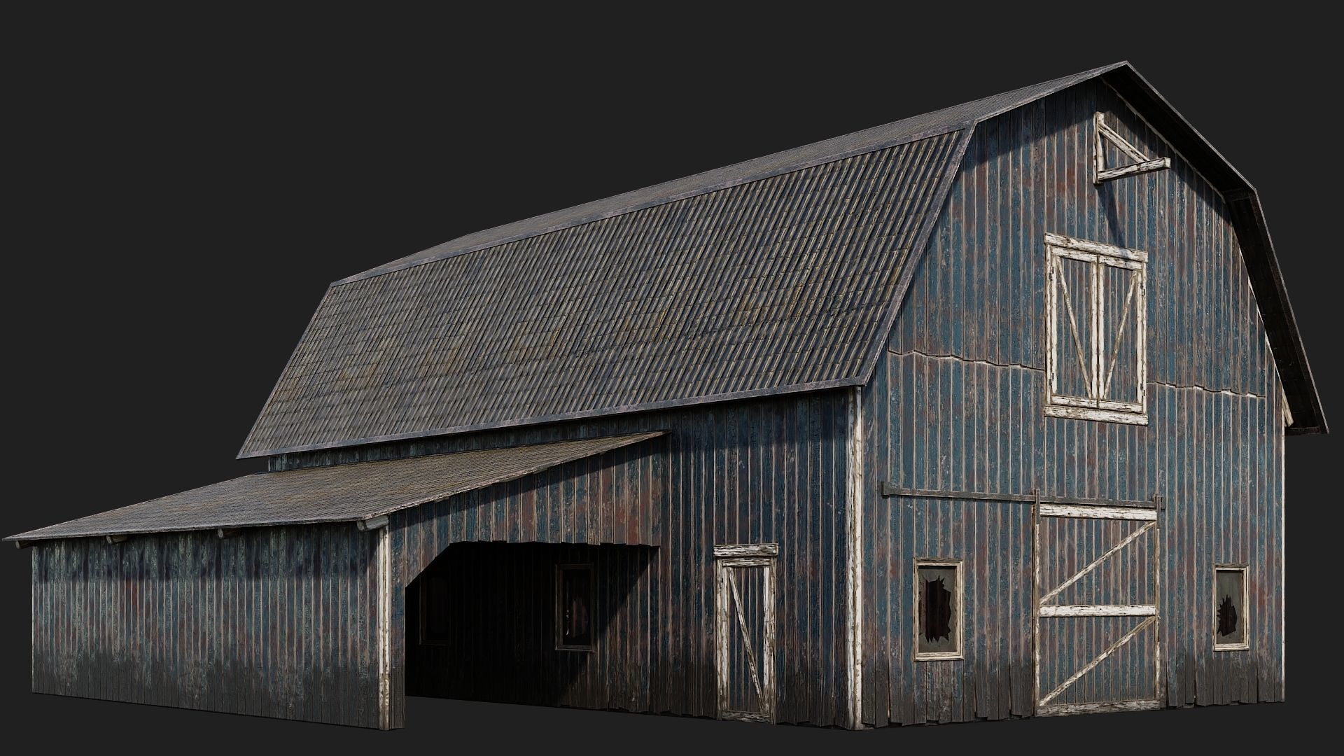 41-42-43-44 - Farm Buildings 4K PBR GameReady Low-poly 3D model_3