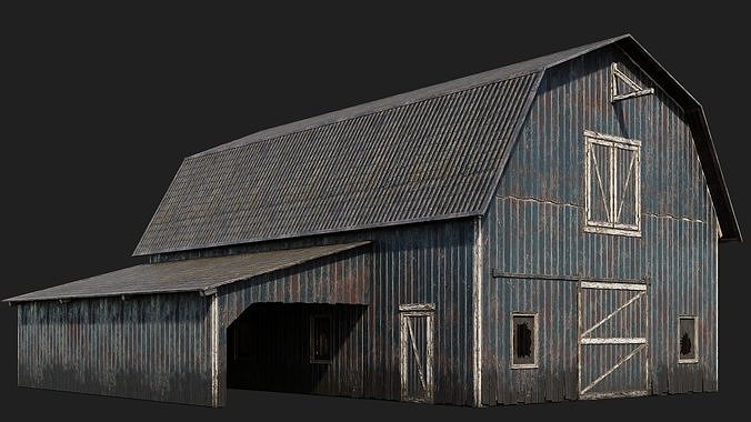 41-42-43-44 - Farm Buildings 4K PBR GameReady Low-poly 3D model 4