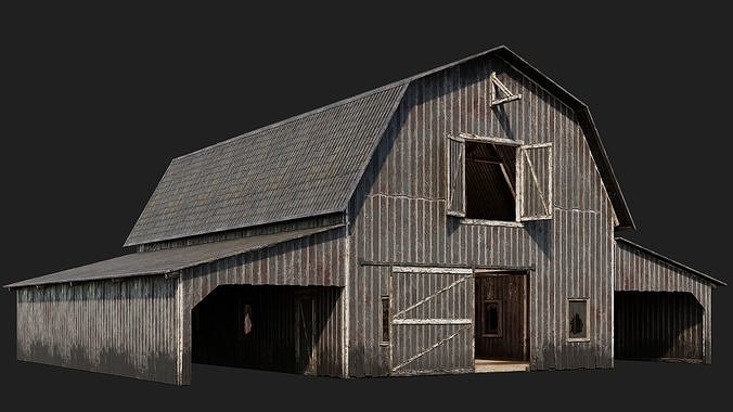 41-42-43-44 - Farm Buildings 4K PBR GameReady Low-poly 3D model 5