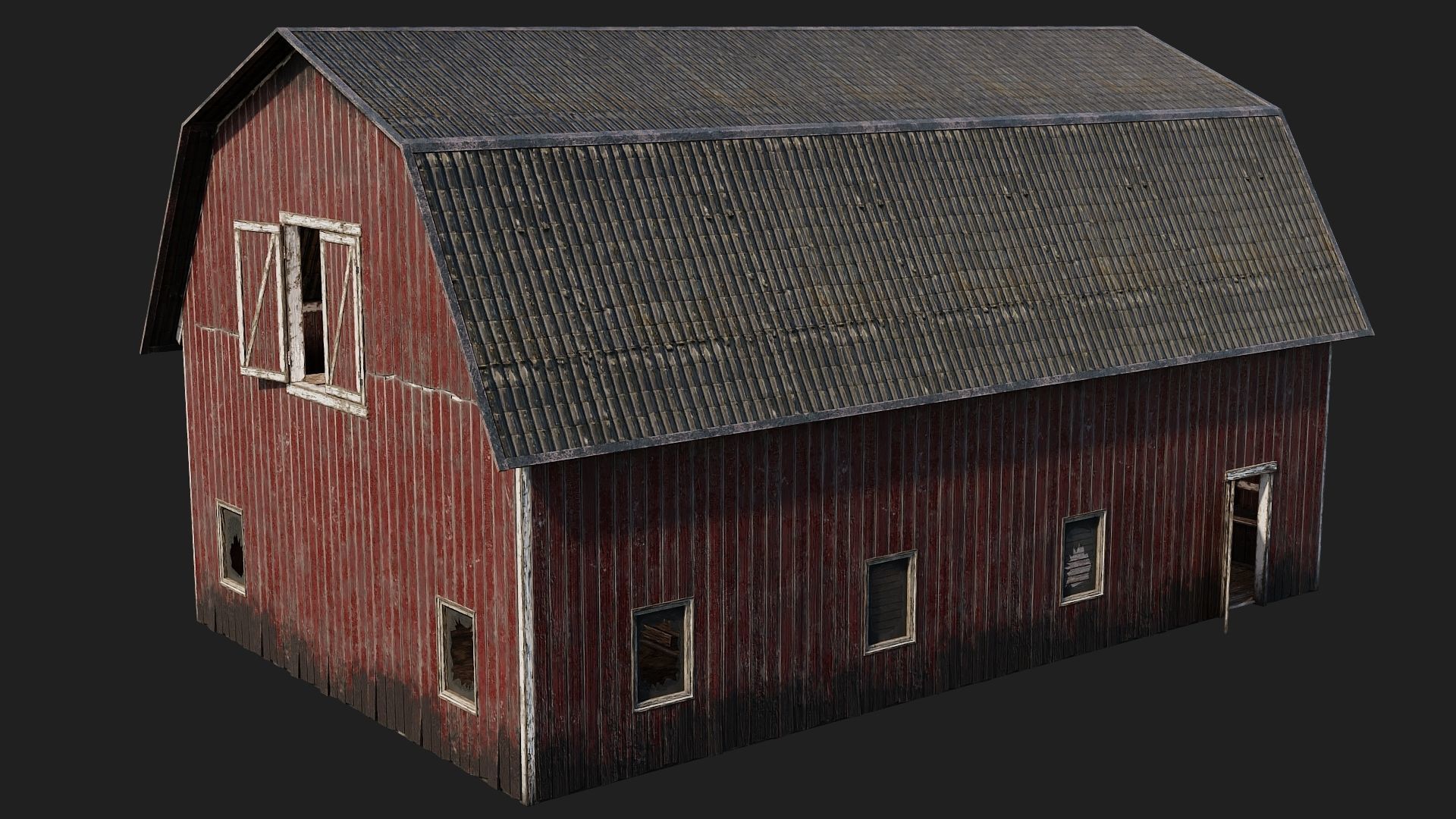 41-42-43-44 - Farm Buildings 4K PBR GameReady Low-poly 3D model_10