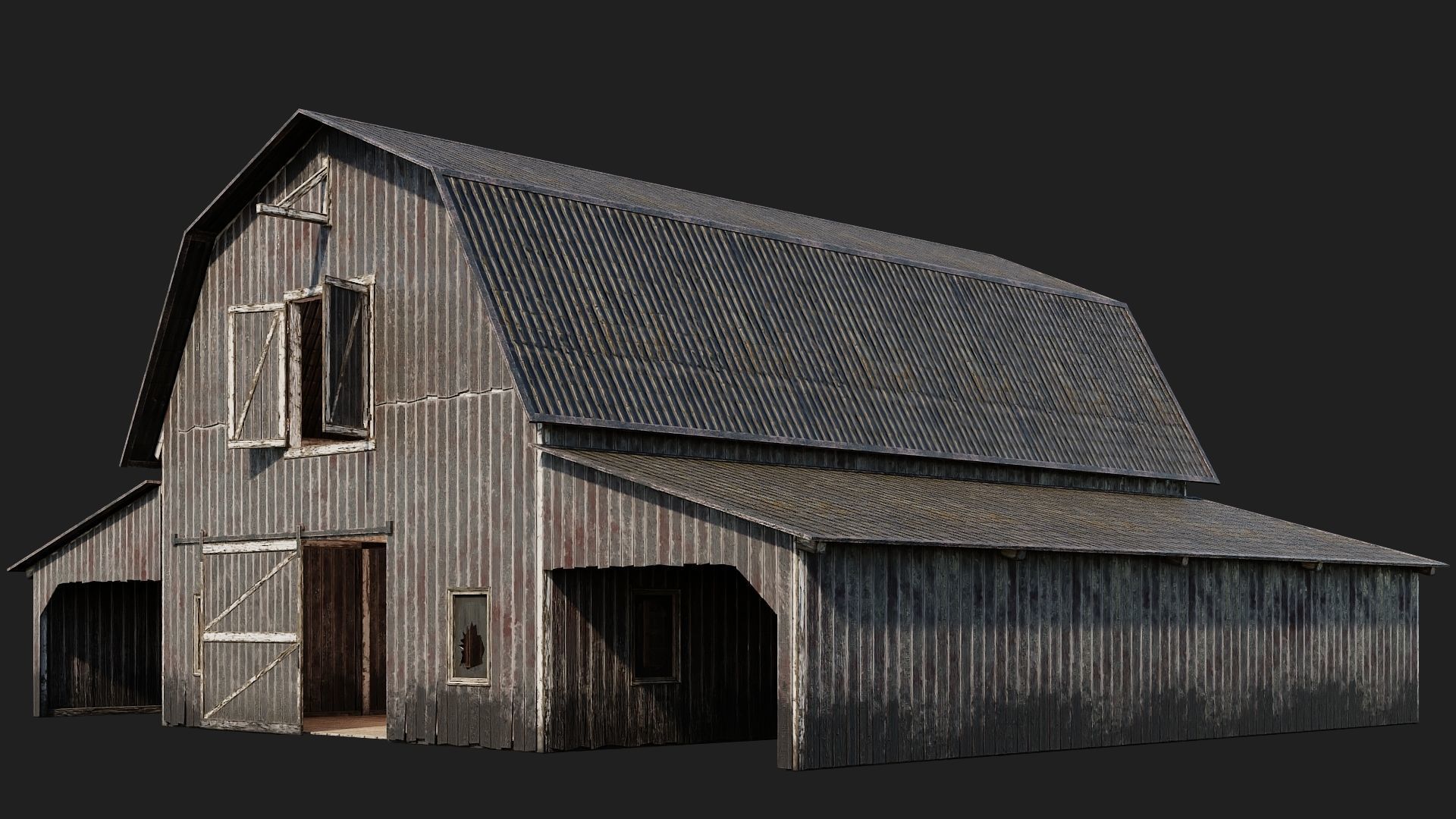 41-42-43-44 - Farm Buildings 4K PBR GameReady Low-poly 3D model_34