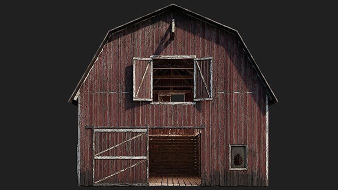 41-42-43-44 - Farm Buildings 4K PBR GameReady Low-poly 3D model 7