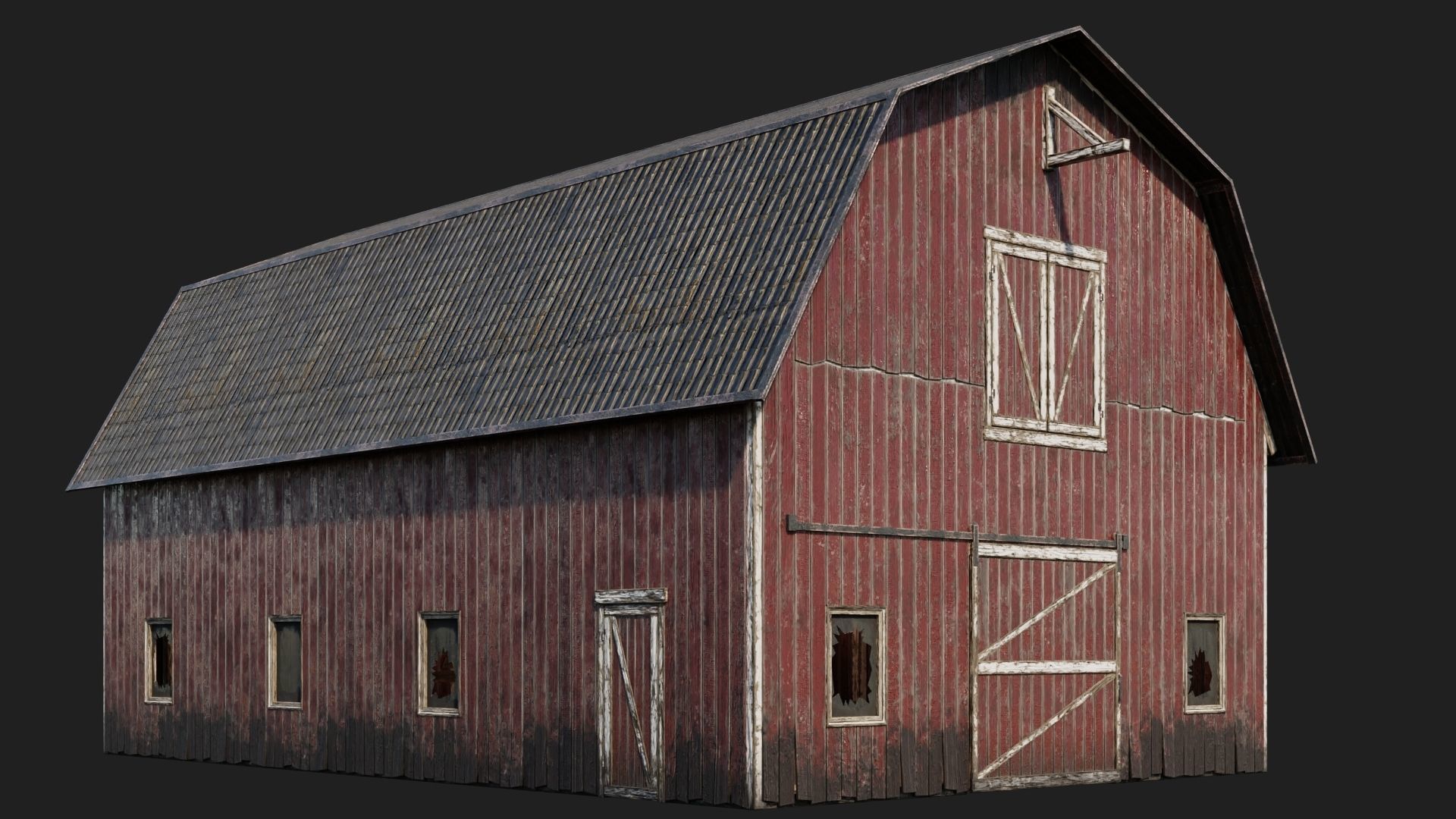 41-42-43-44 - Farm Buildings 4K PBR GameReady Low-poly 3D model_1