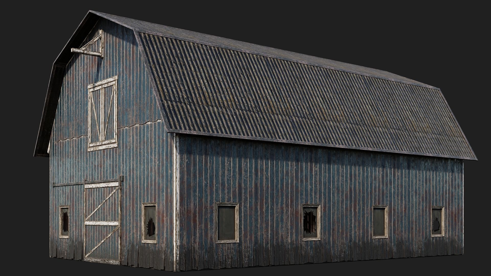 41-42-43-44 - Farm Buildings 4K PBR GameReady Low-poly 3D model_26