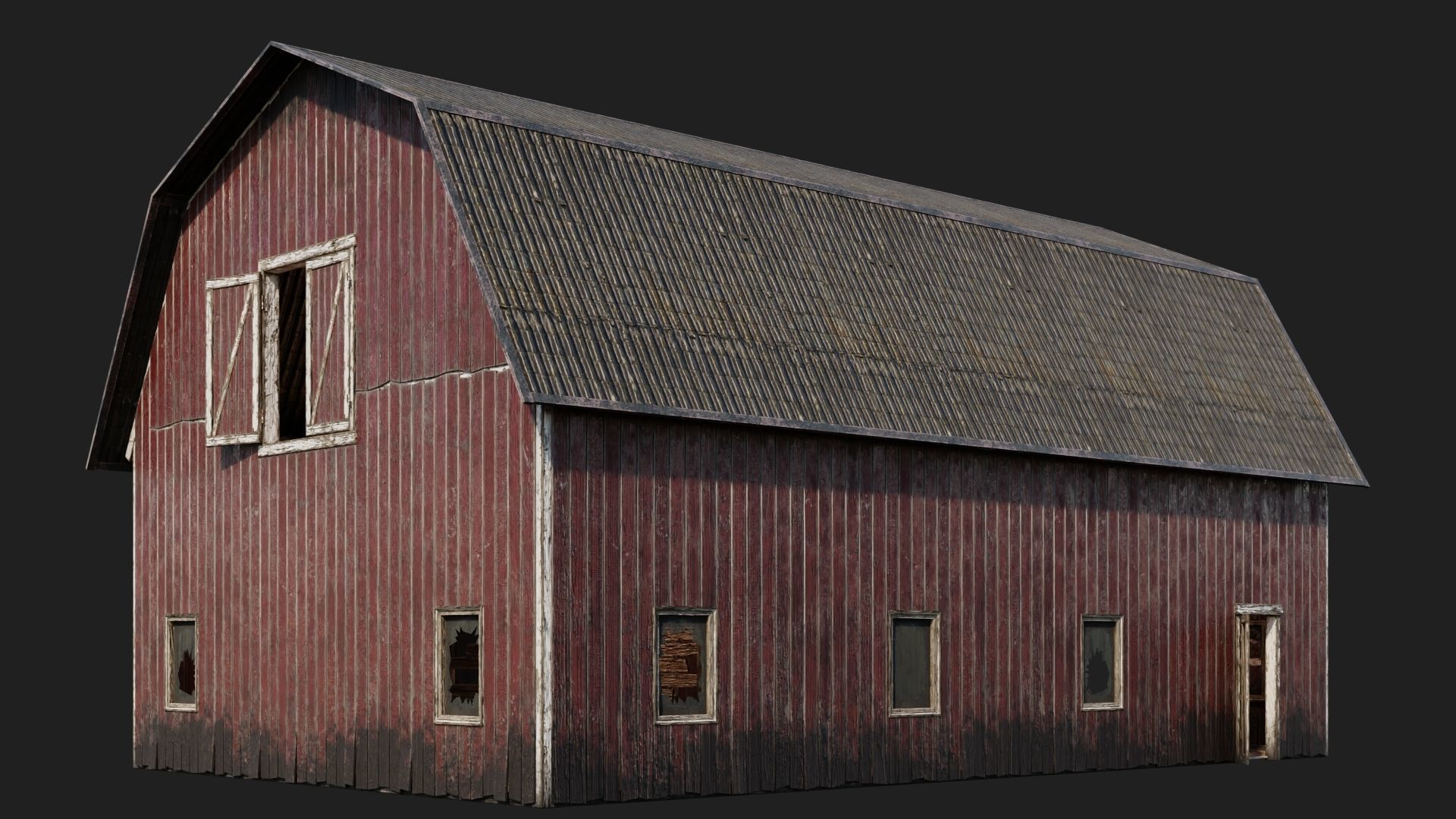41-42-43-44 - Farm Buildings 4K PBR GameReady Low-poly 3D model_13