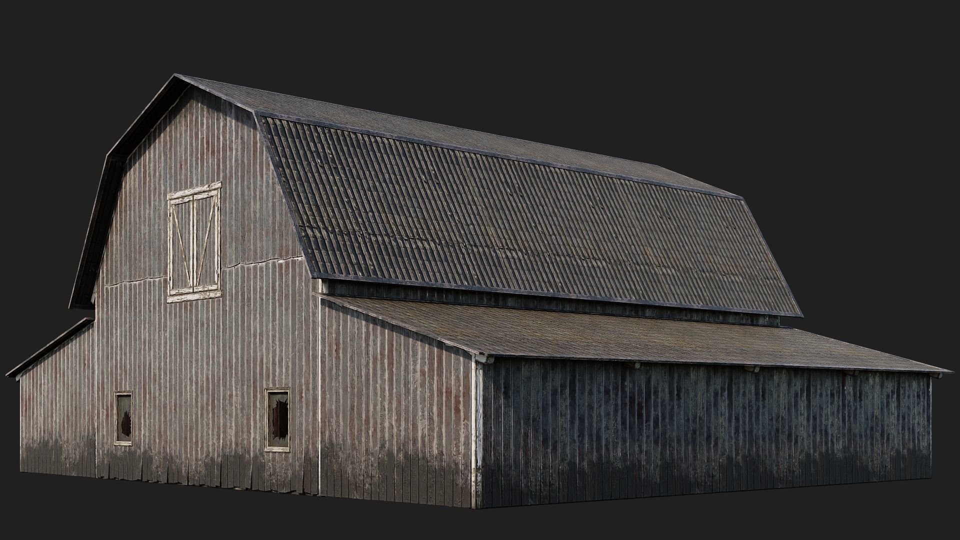 41-42-43-44 - Farm Buildings 4K PBR GameReady Low-poly 3D model_36