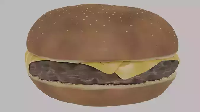 Cheeseburger low poly model hamburger