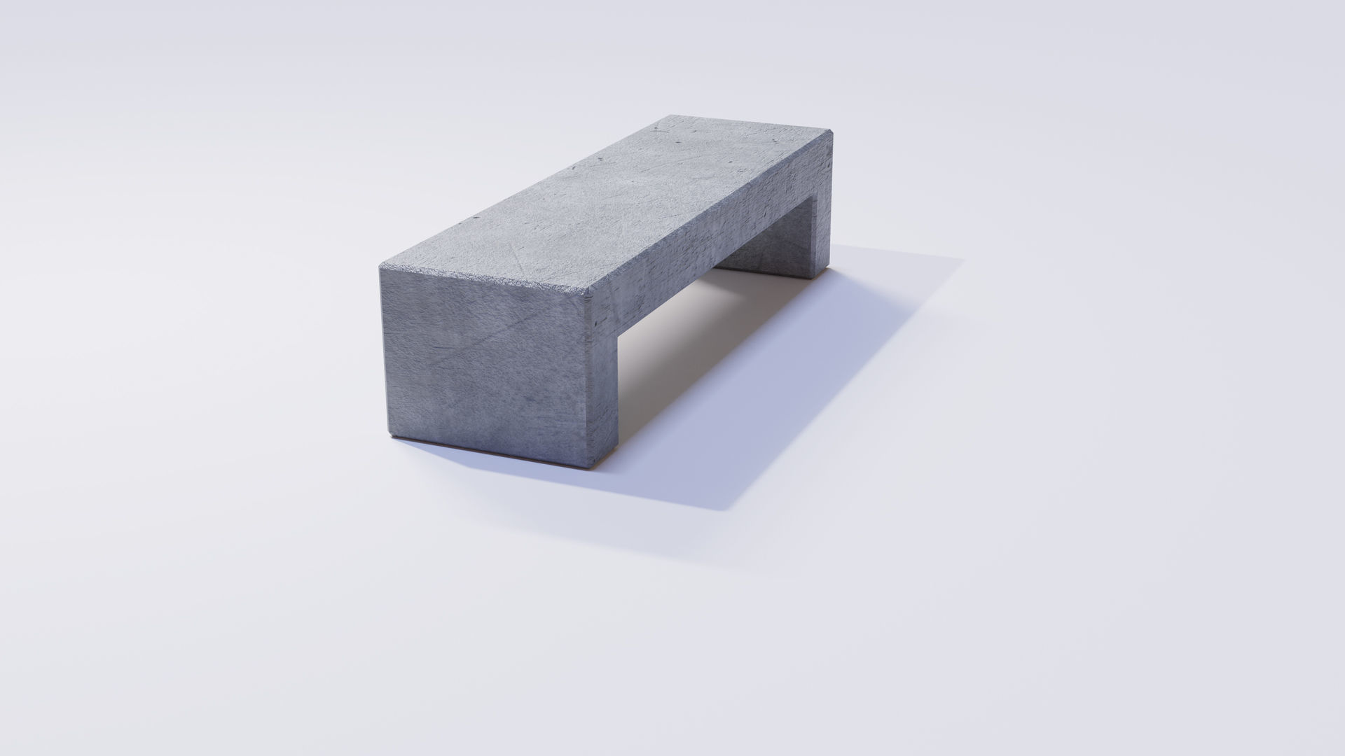 Concrete Bench 3D model_2