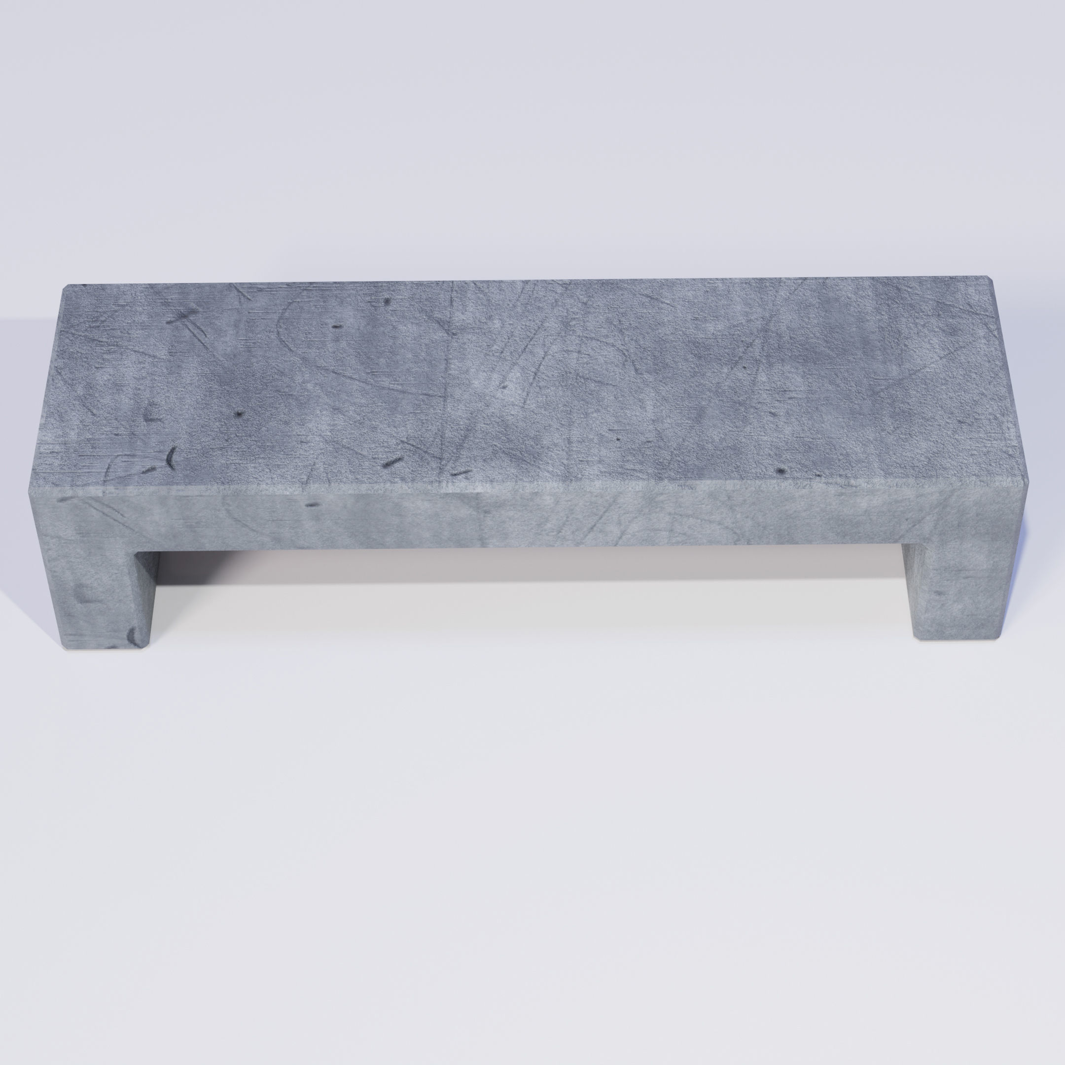 Concrete Bench 3D model_1