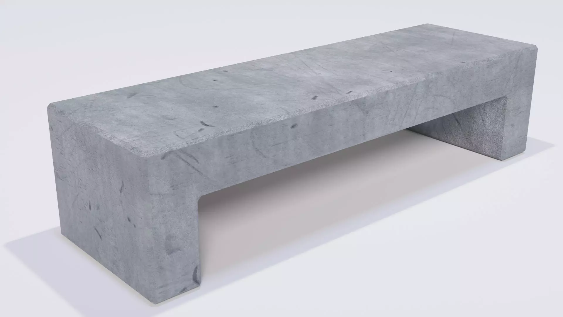 Concrete Bench 3D model_0