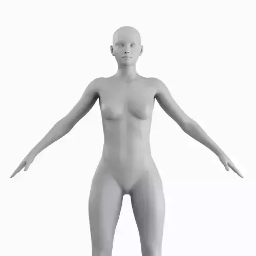 Average Woman Body Low Poly Basemesh Low-poly 3D model