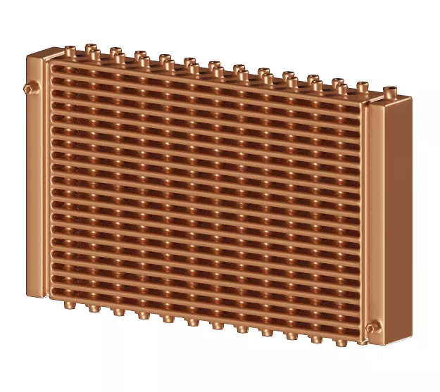 Copper Car Radiator 3D model_0