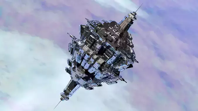 Sci-Fi Space Base Ship Station Center Alpha 3D model