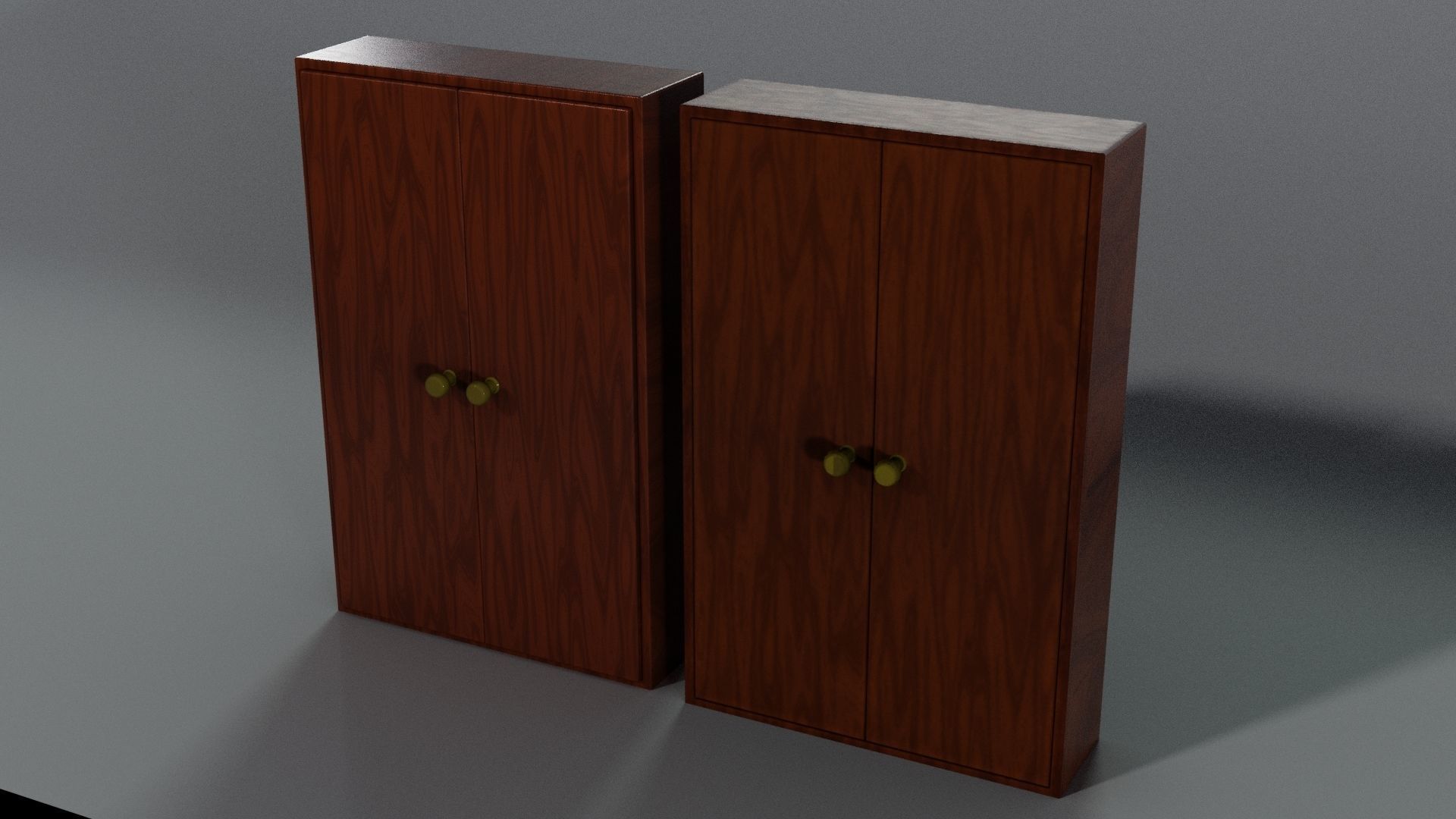 Cupboard wooden cabinet with two doors Free low-poly 3D model_4