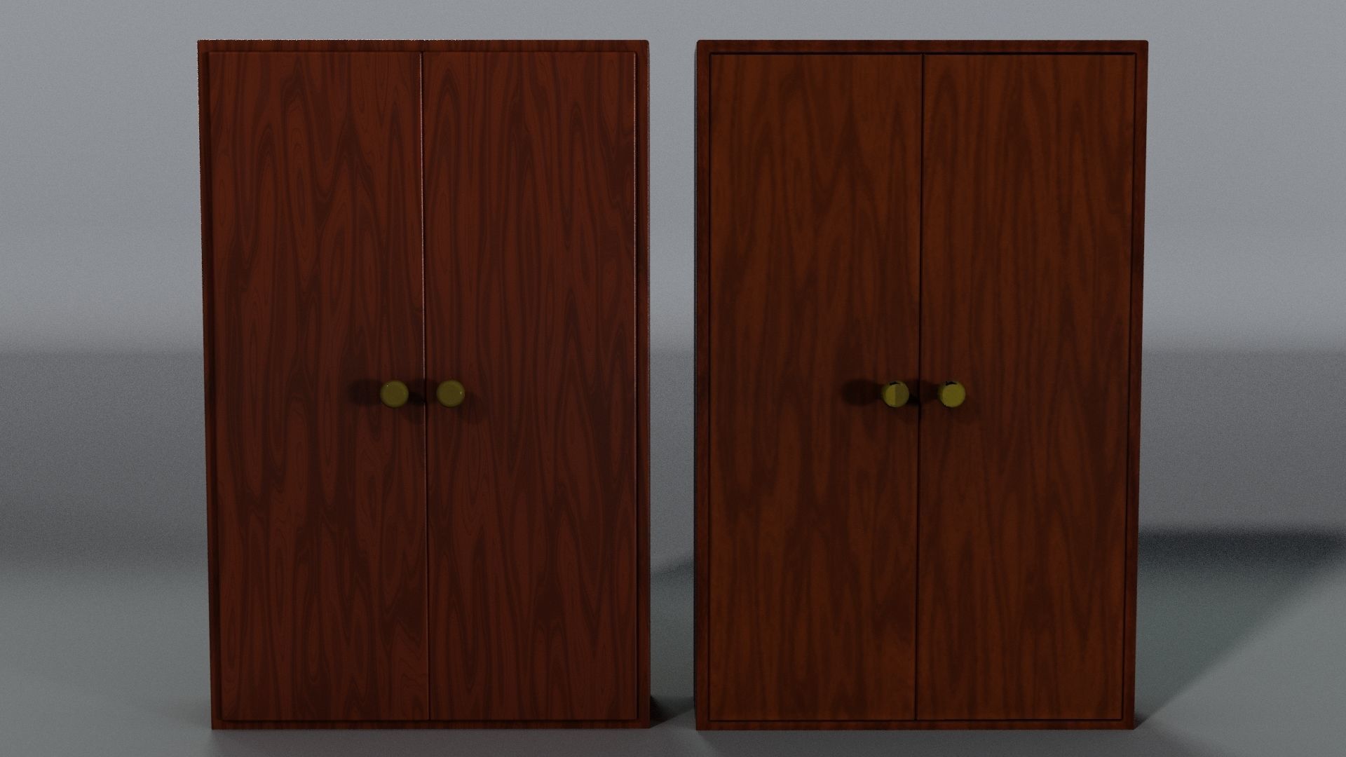 Cupboard wooden cabinet with two doors Free low-poly 3D model_3