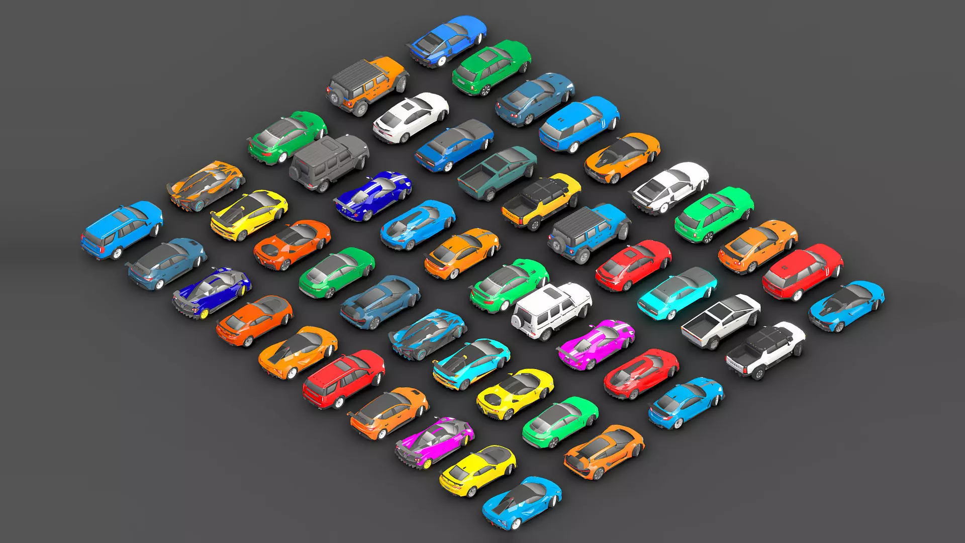 Cars Pack Low-poly 3D model_0