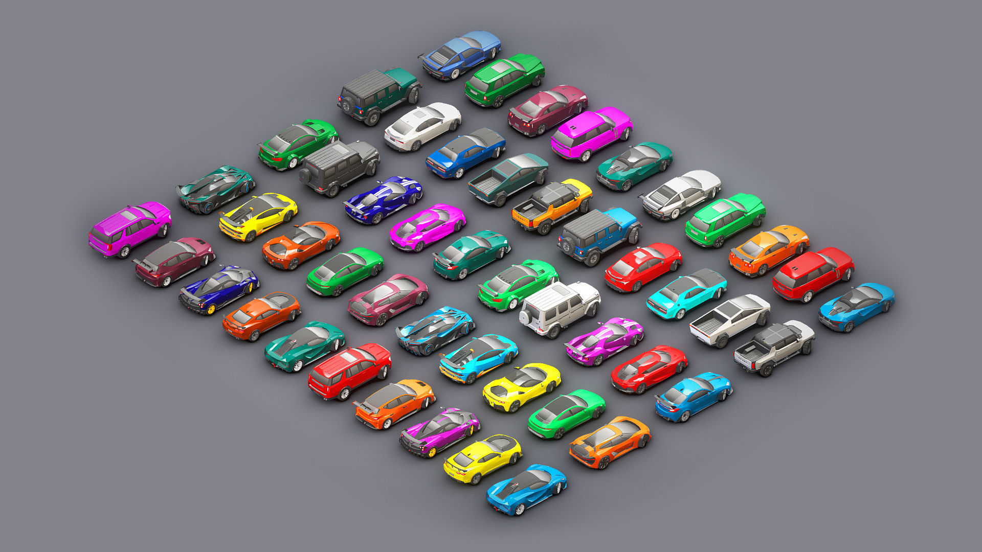 Cars Pack Low-poly 3D model_1