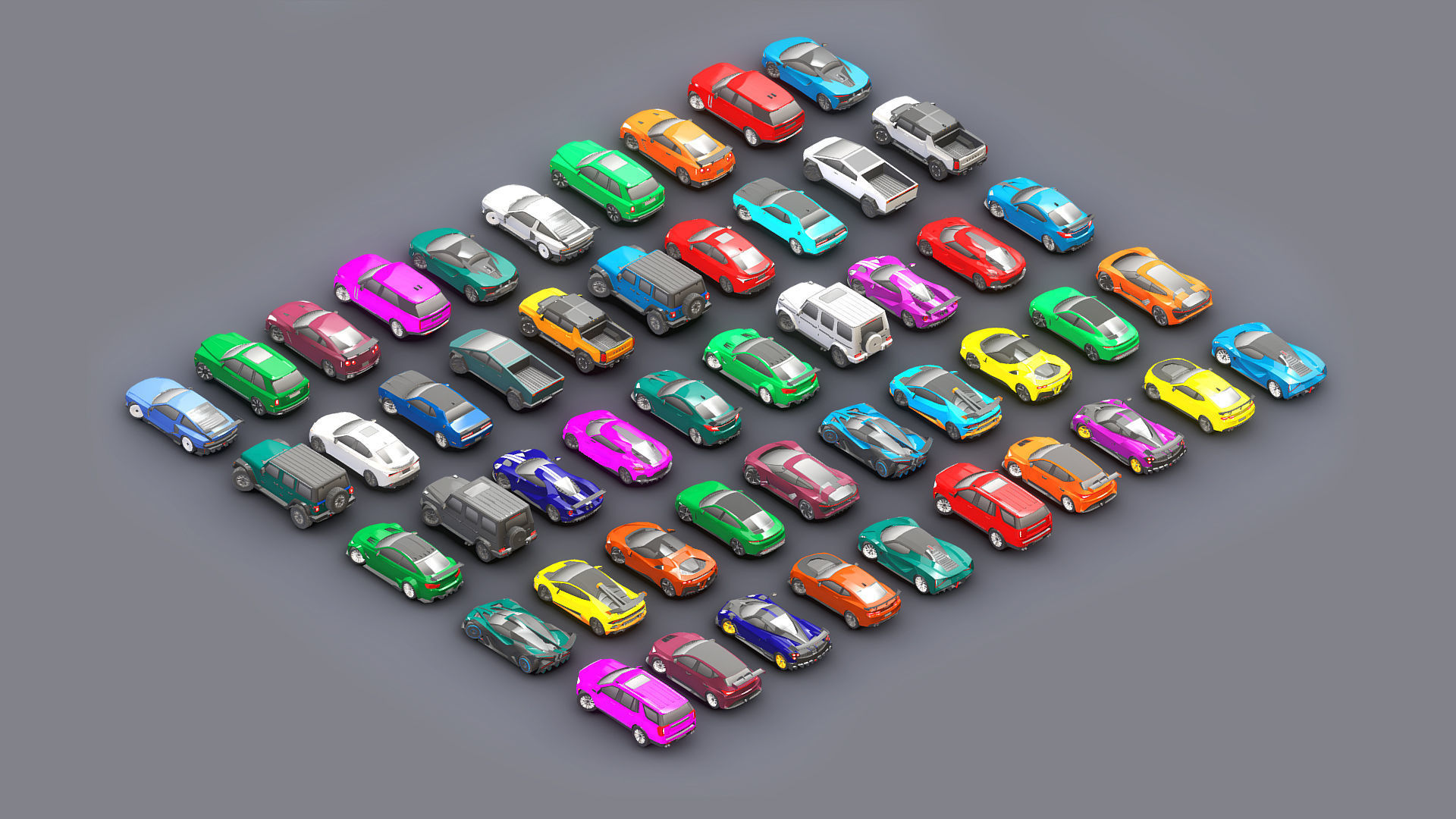 Cars Pack Low-poly 3D model_2