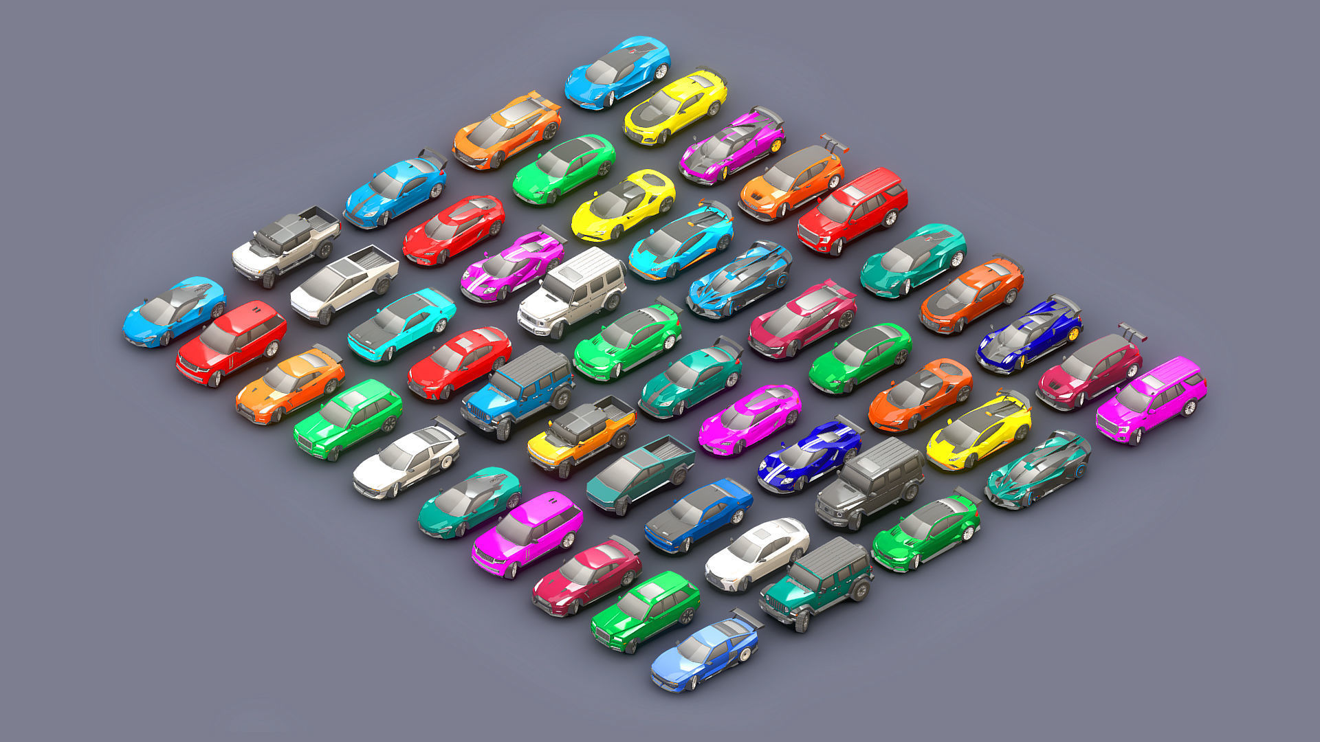 Cars Pack Low-poly 3D model_3
