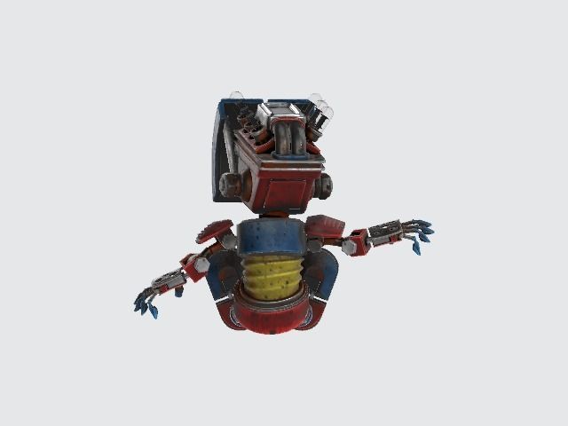 baby robot  Low-poly 3D model_3