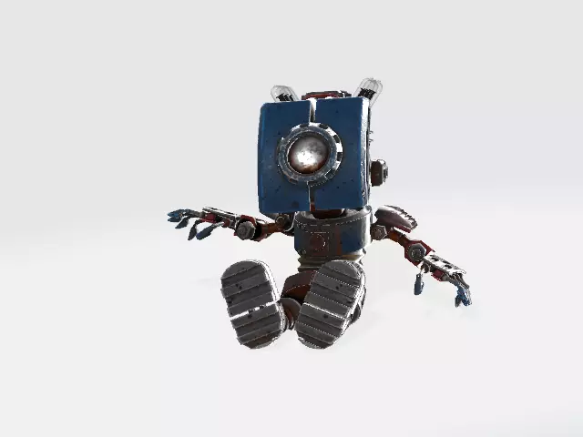 baby robot  Low-poly 3D model_0