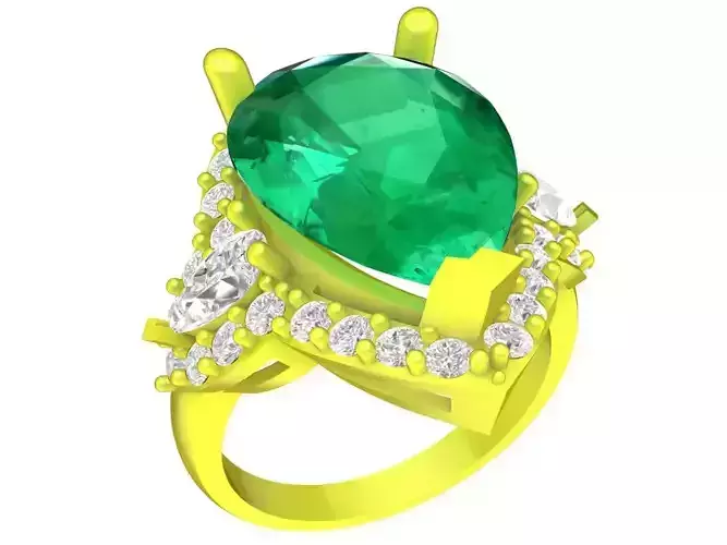 luxury pear diamond women ring 4438