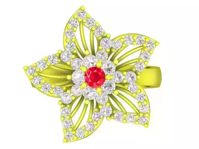newring vietnamese diamond flower women ring 4441