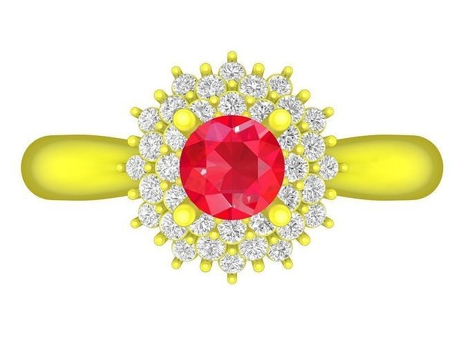 luxury korean diamond women ring 4443 3D print model