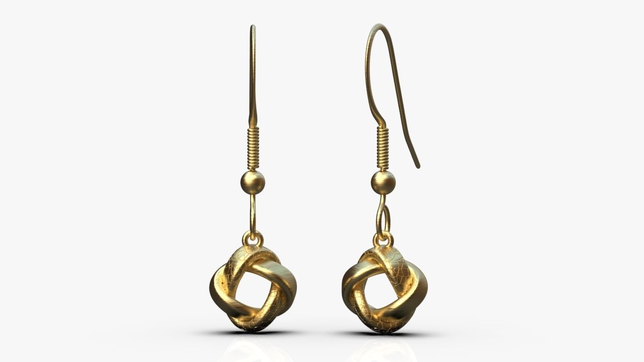 Modern earrings 3D print model_2