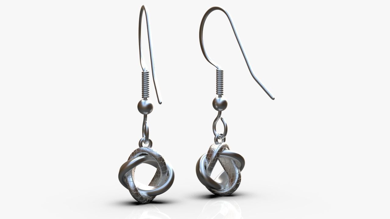 Modern earrings 3D print model_11