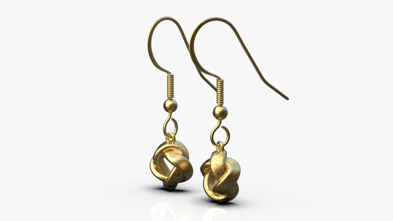 Modern earrings 3D print model_3