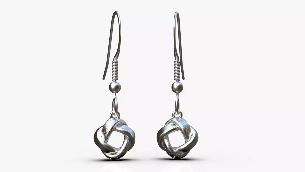Modern earrings 3D print model_0