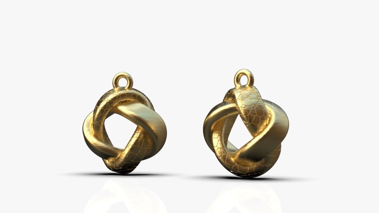 Modern earrings 3D print model_1