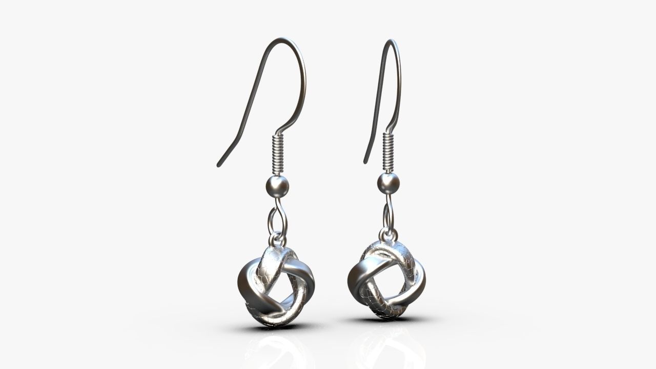 Modern earrings 3D print model_9