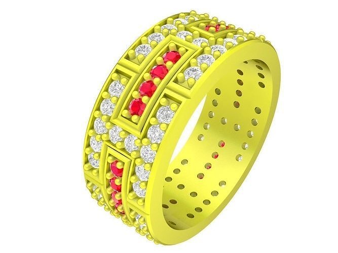 korean art diamond band ring for women 4447 3D print model