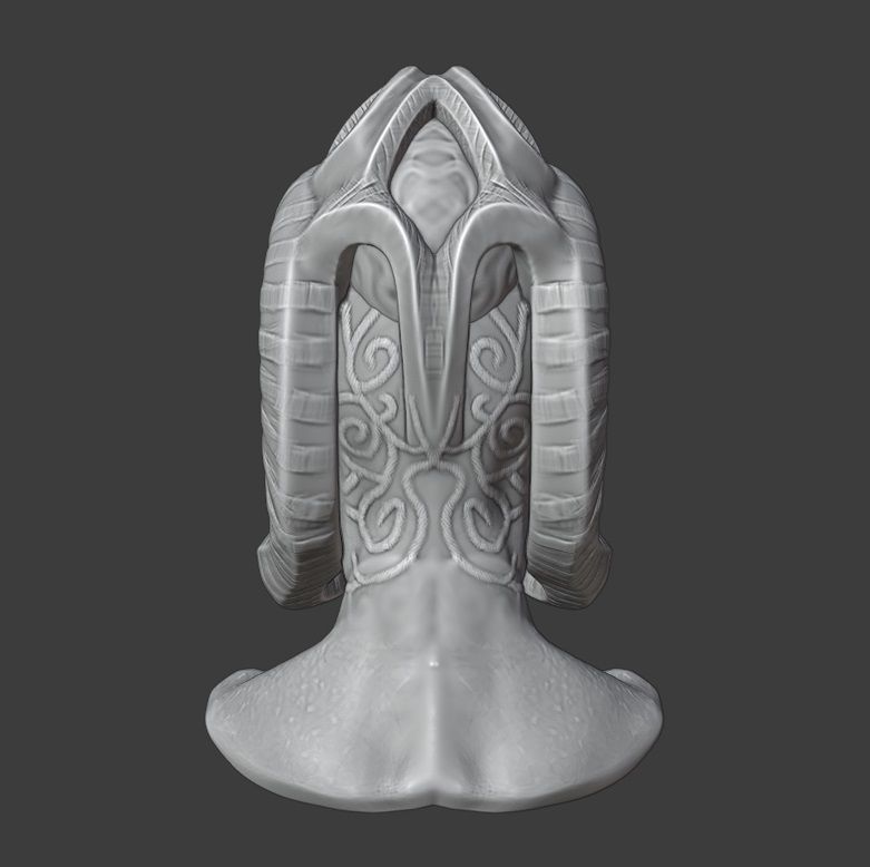 creature head sculpture 3D print model_10